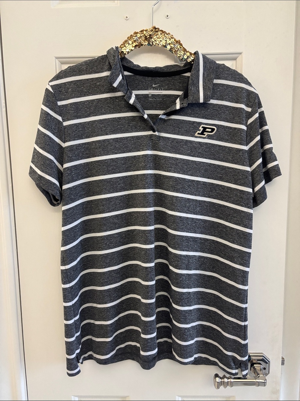 Nike Purdue Boilermakers Women’s Striped Polo Shirt